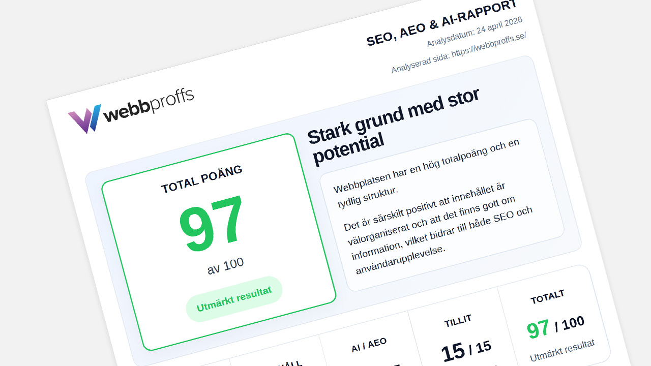 SEO och AIO rapport framsida