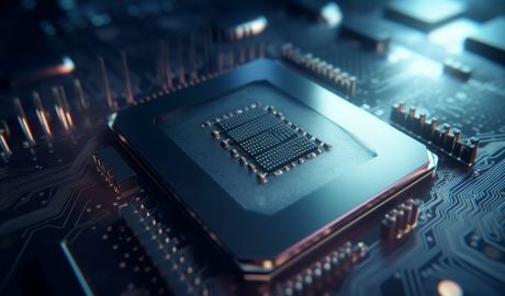 Ett datorchip i närbild