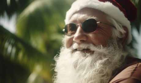 En tomte med solglasögon