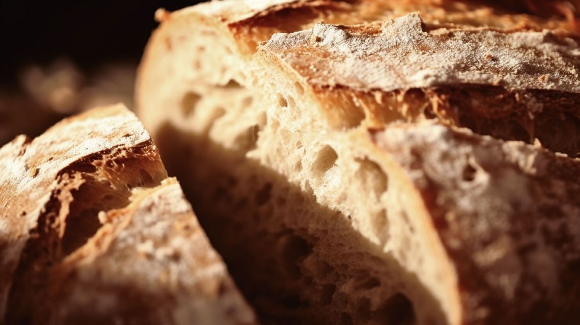 Nybakat bröd i närbild