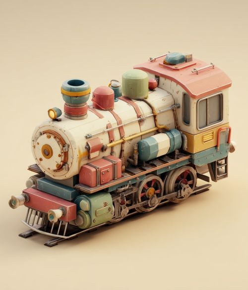 ett gammalt lokomotiv