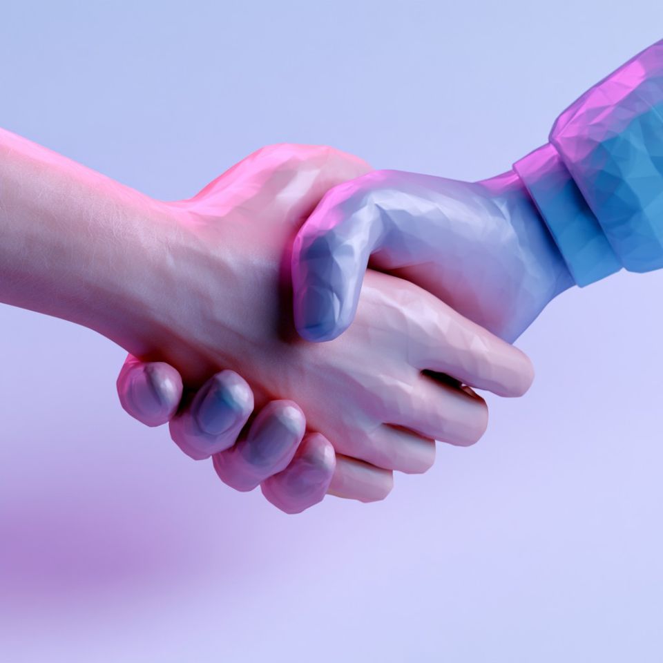 Händer skakar hand