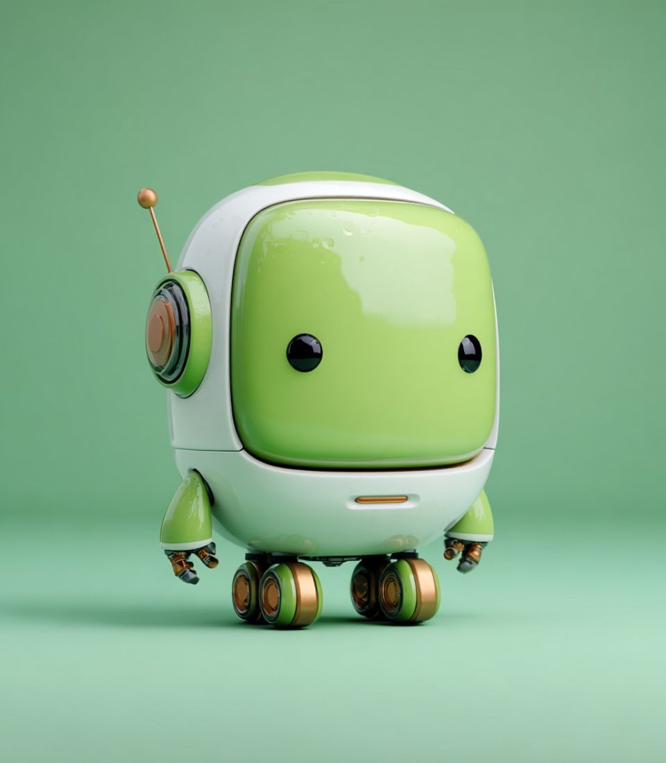 en gullig AI Agent Robot