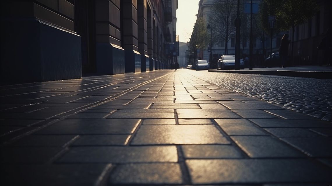 Gatstenar i närbild i Göteborgs innerstad