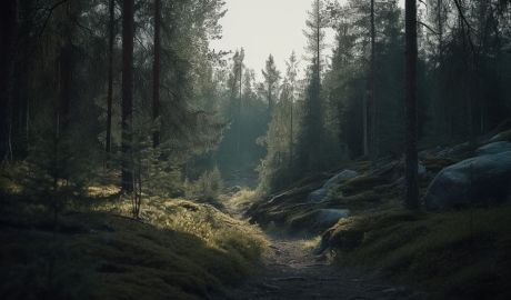 En vild skog i Sverige