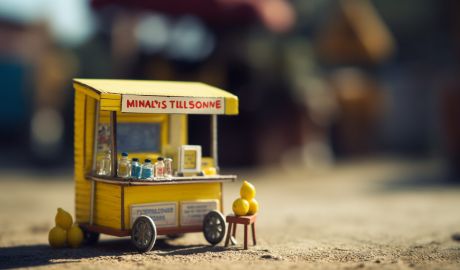 Ett litet leksakslemonad-stånd