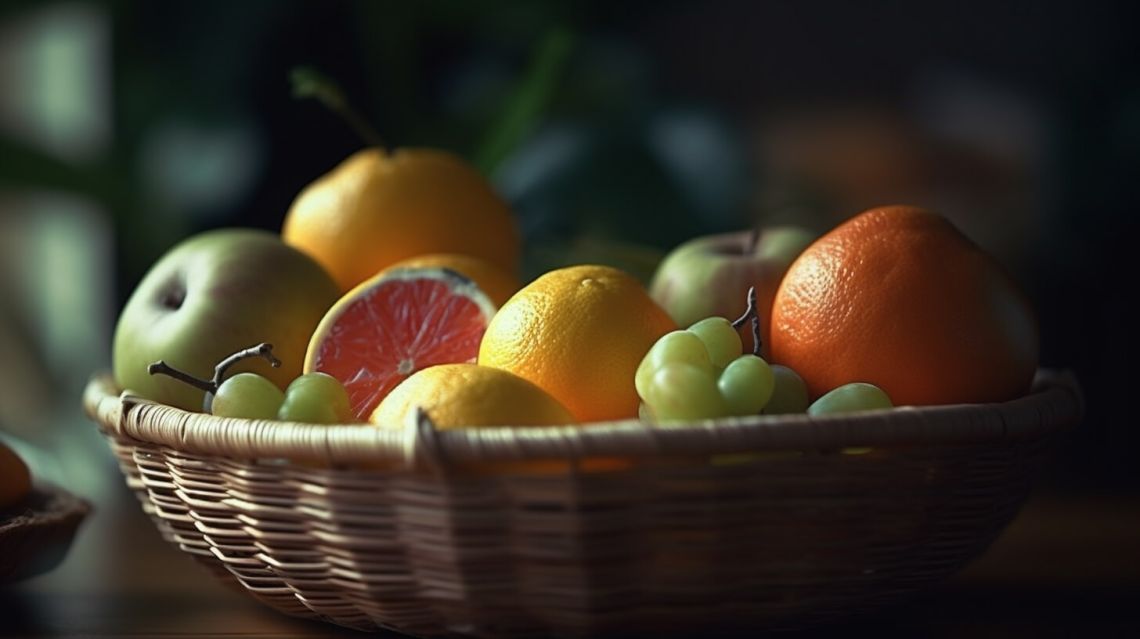 En fruktkorg med blandad frunkt