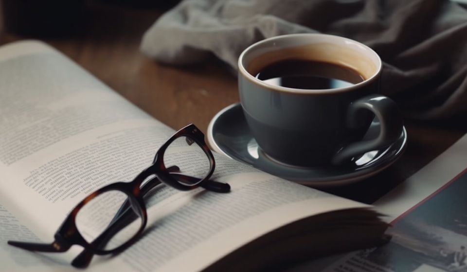 Kaffekopp pu00e5 en tidning