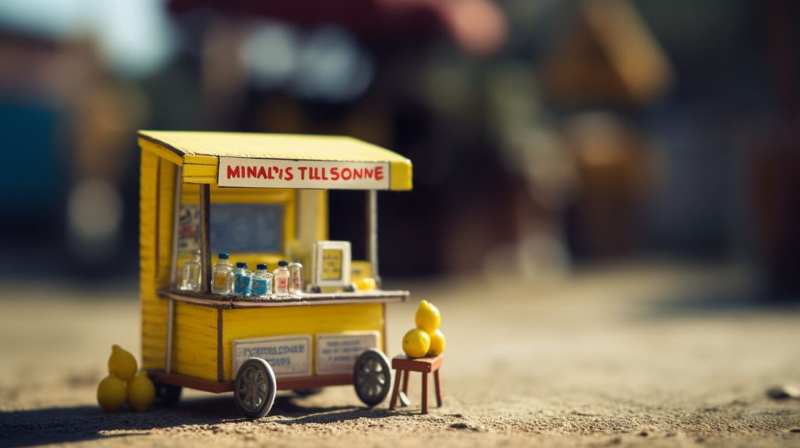 Ett litet leksakslemonad-stånd