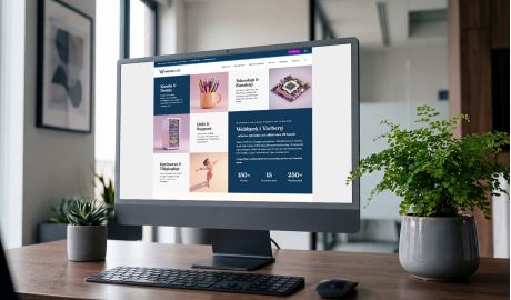 En skärm med nya Webbproffs.se sajten