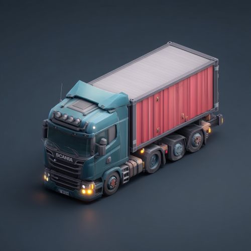 En Skania lastbil med kylaggregat