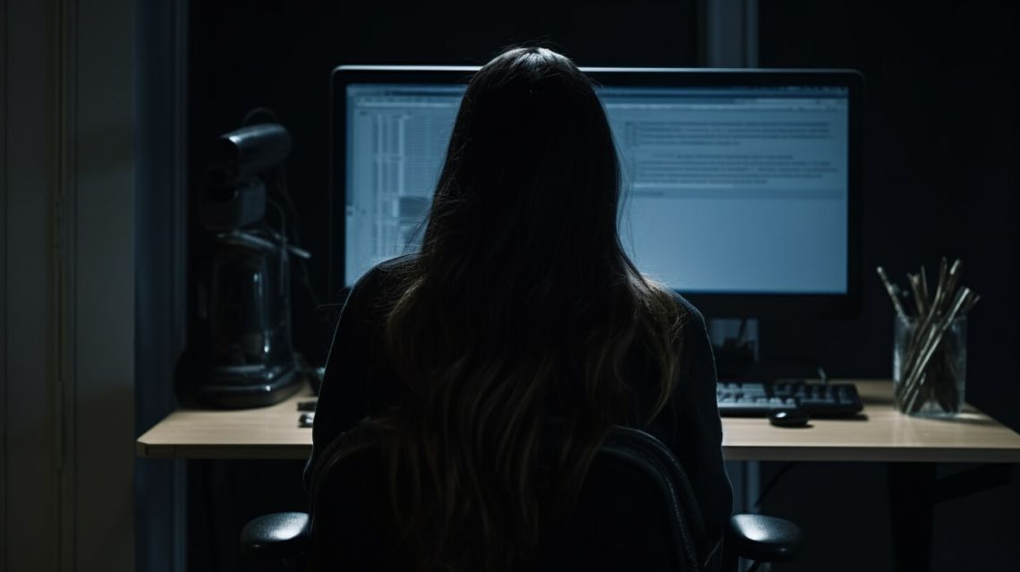 Kvinnliga händer som skriver på en bärbar dator