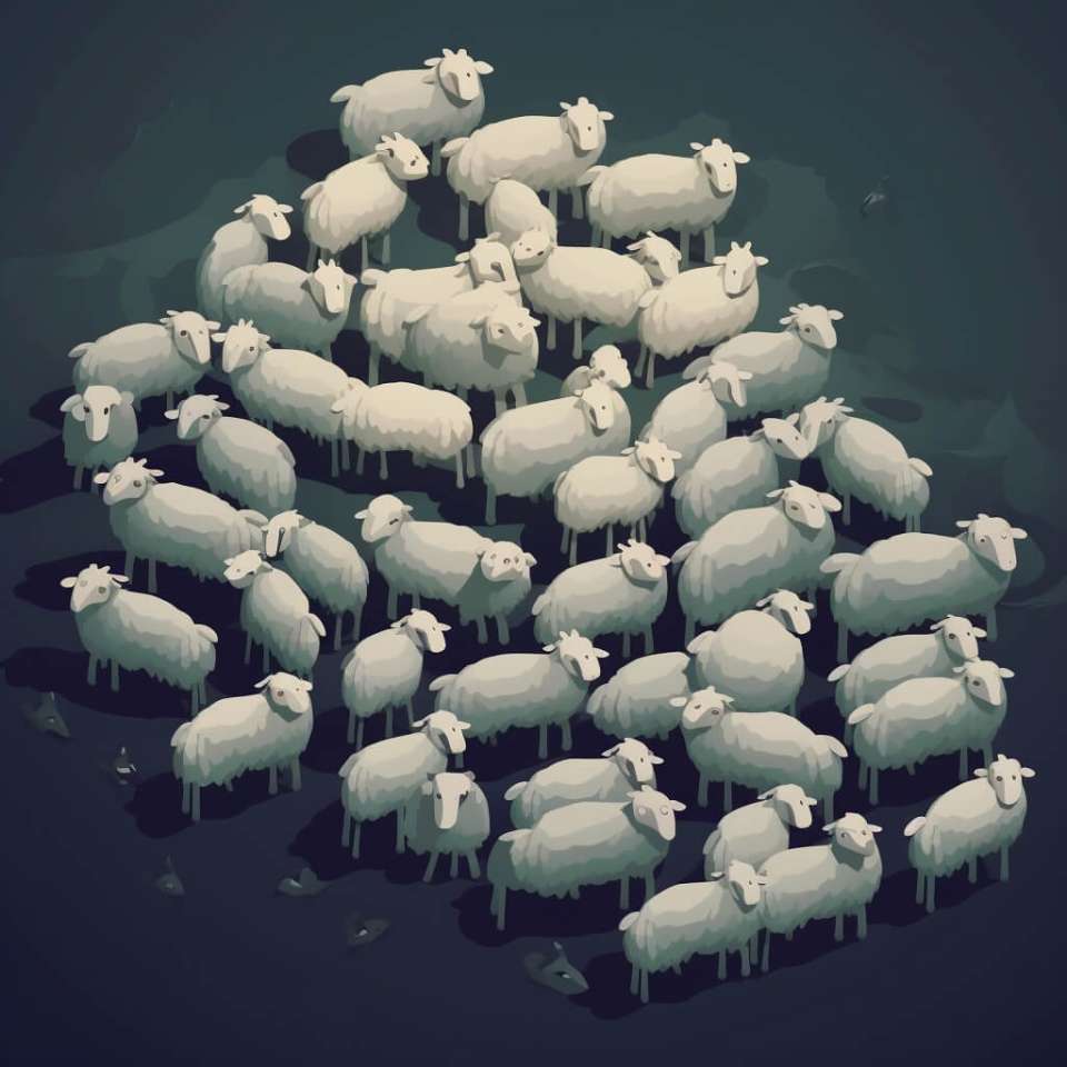 en flock lamm