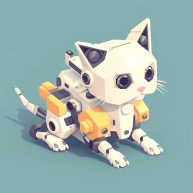 En AI-robot som en gullig katt